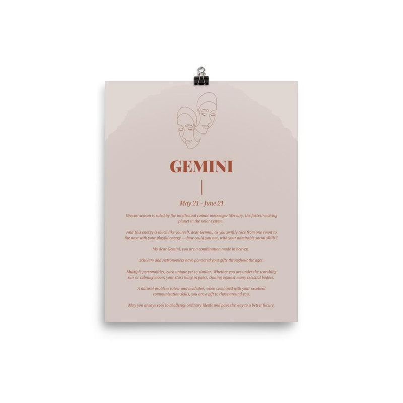 Gemini Zodiac Poster – Wolfie Kids
