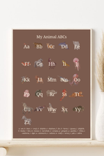 Wolfie's ABC educational poster | cocoa