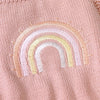 Rainbow knitted romper | blush - Wolfie Kids