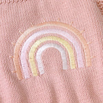 Rainbow knitted romper | blush - Wolfie Kids