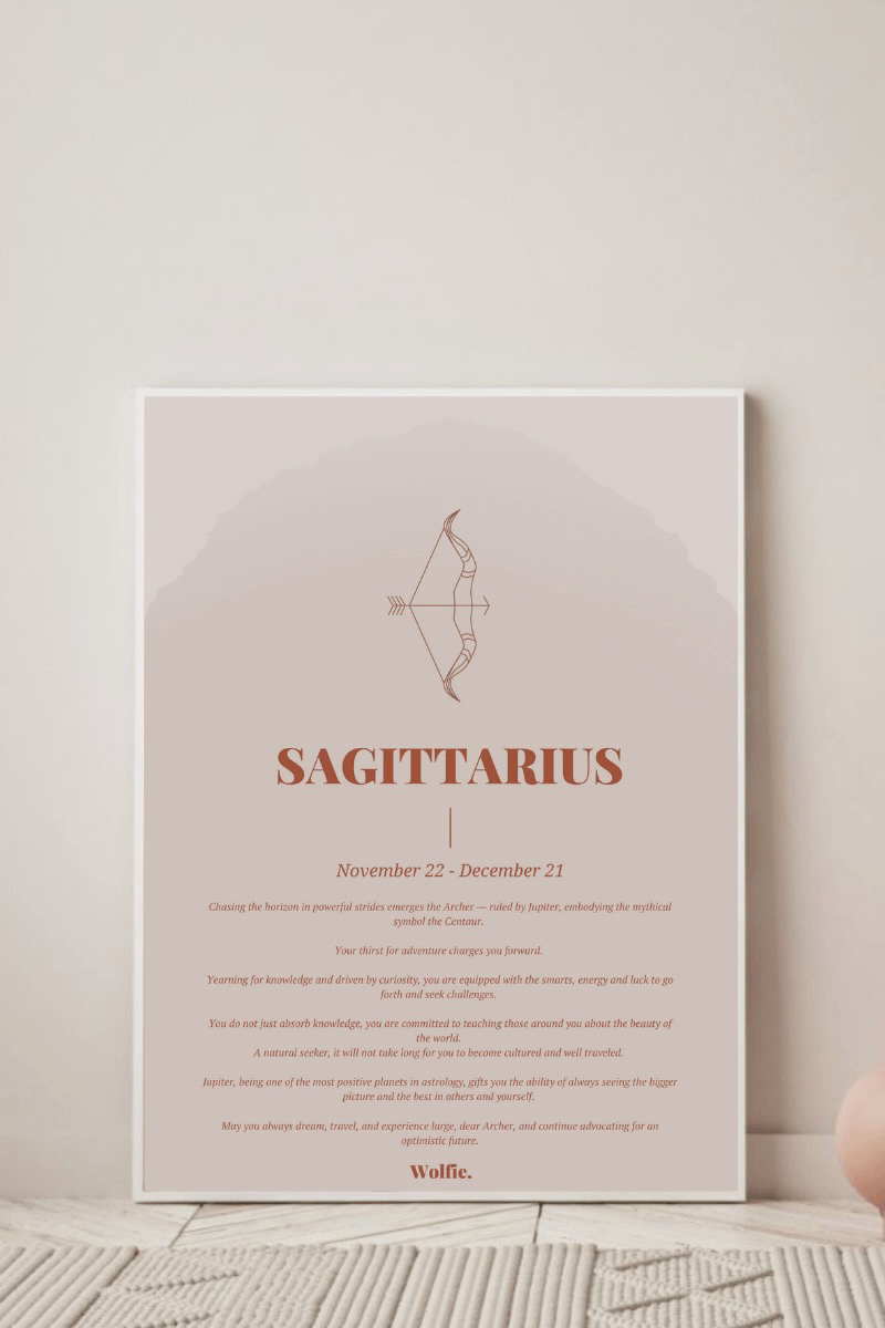 Sagittarius Zodiac Poster - Wolfie Kids