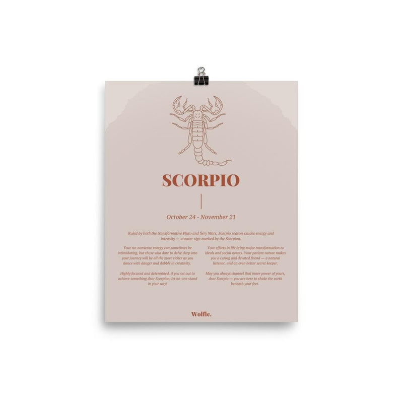 Scorpio Zodiac Poster - Wolfie Kids