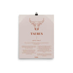 Taurus Zodiac Poster - Wolfie Kids