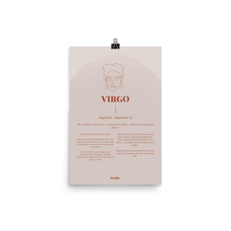 Virgo Zodiac Poster - Wolfie Kids