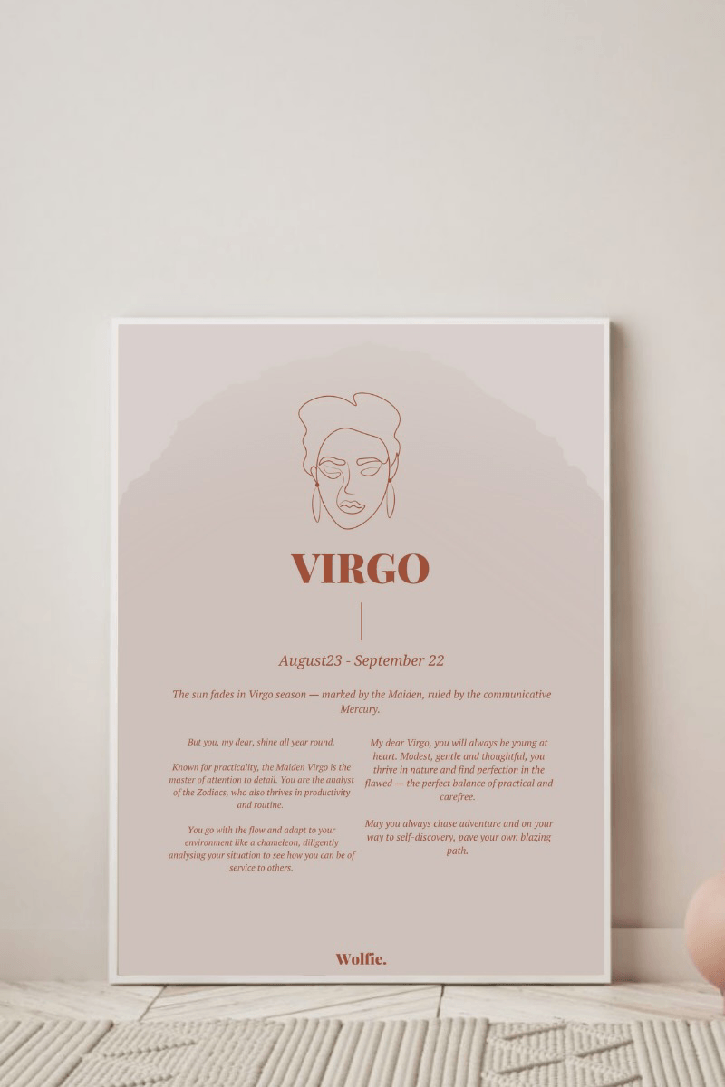 Virgo Zodiac Poster - Wolfie Kids
